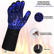 Load image into Gallery viewer, 1PC BBQ Glove Heat Resistant Barbecue Oven Gloves Kitchen Fireproof Gloves Anti-scalding Anti-slip Gloves for Baking Cooking
